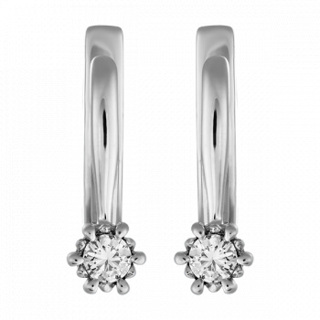 Серьги, артикул 2.26.0622, Палладий 500&deg; с выращенными бриллиантами